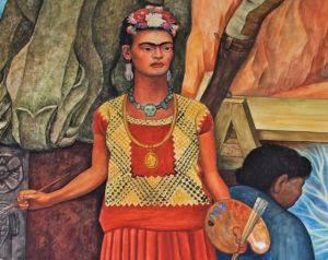 Click to see this image of Frida Kahlo in Pan American Unity Mural by Diego Rivera!